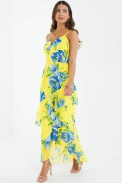 Petite Yellow Floral Midaxi Dress 11 Petite Yellow Floral Midaxi Dress -Deals Clothifyr Store 00100038635 XS