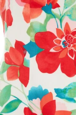 Multicoloured Tropical Satin Midi Dress -Deals Clothifyr Store 00100038639 ZS