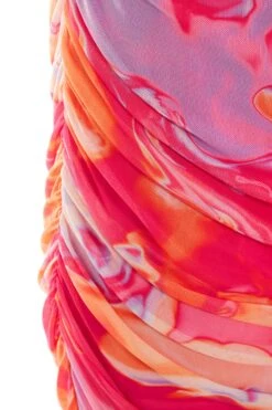 Curve Orange Marble Print Midi Dress -Deals Clothifyr Store 00100038643 ZS