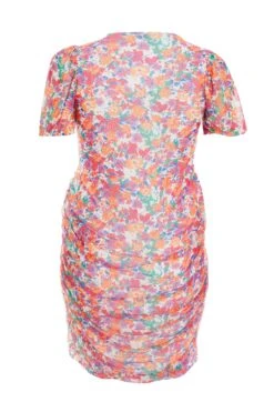 Curve Multicoloured Ditsy Print Mini Dress -Deals Clothifyr Store 00100038645 ZB