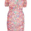Curve Multicoloured Ditsy Print Mini Dress -Deals Clothifyr Store 00100038645 ZM