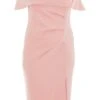 Curve Pink Ruched Bardot Midi Dress 1 Curve Pink Ruched Bardot Midi Dress -Deals Clothifyr Store 00100038648 ZM
