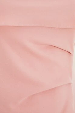 Curve Pink Ruched Bardot Midi Dress -Deals Clothifyr Store 00100038648 ZS