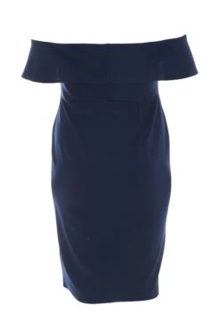 Curve Navy Ruched Bardot Midi Dress -Deals Clothifyr Store 00100038649 ZB