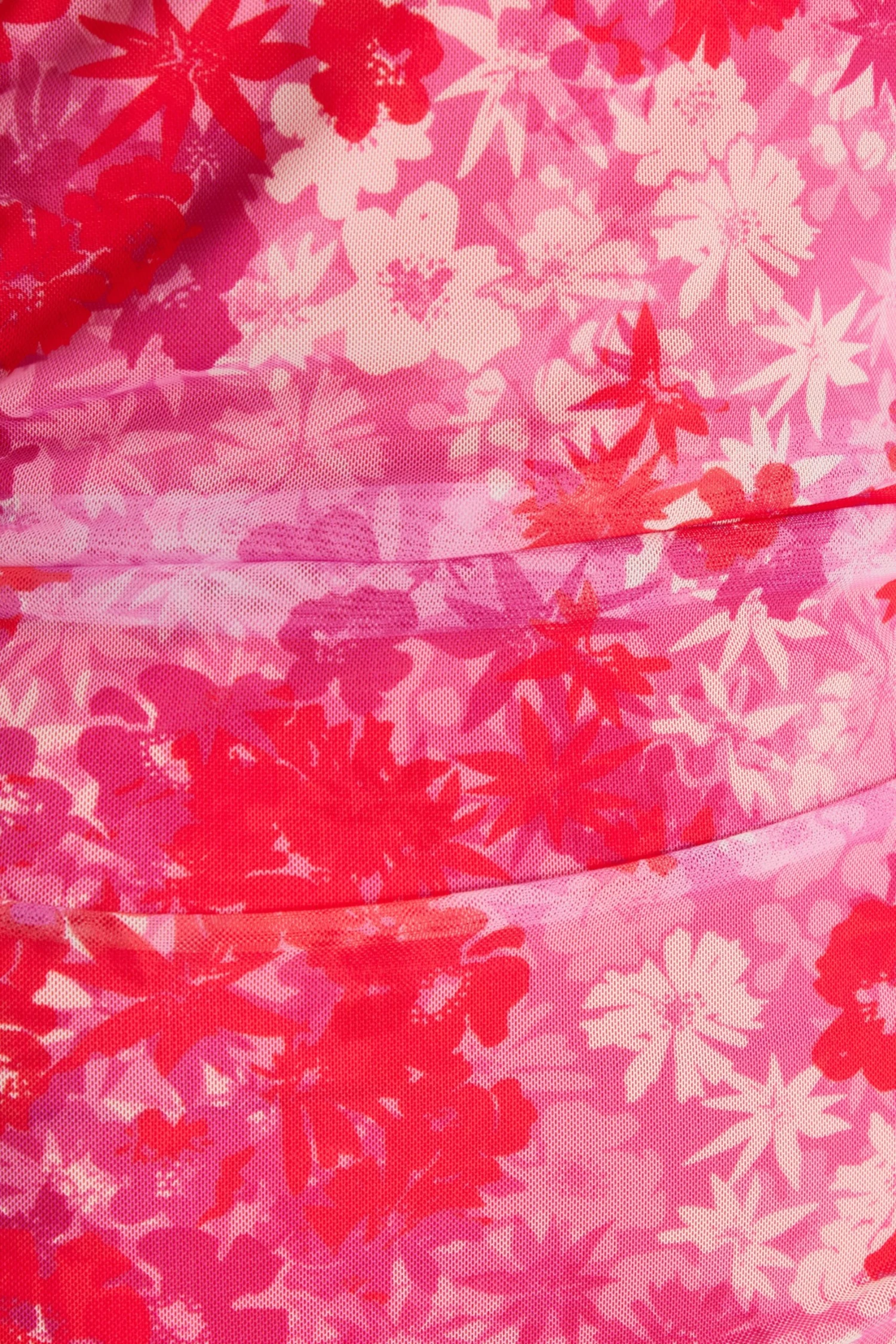 Petite Pink Floral Ruched Bardot Mini Dress 8 Petite Pink Floral Ruched Bardot Mini Dress - Image 6