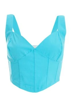 Blue Corset Crop Top