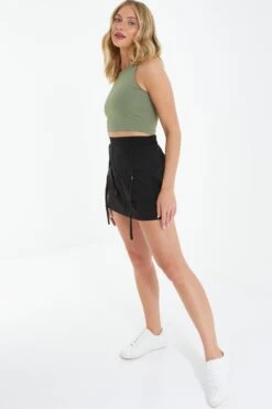 Black Cargo Mini Skirt 11 Black Cargo Mini Skirt -Deals Clothifyr Store 00100038777 XS