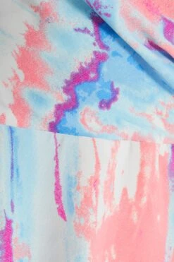 Blue Marble Print Peplum Top -Deals Clothifyr Store 00100038849 ZS