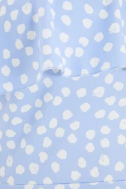 Curve Blue Smudge Print Bardot Midi Dress -Deals Clothifyr Store 00100038856 ZS