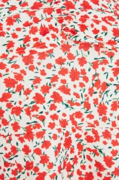 Curve Red Floral Peplum Top -Deals Clothifyr Store 00100038857 ZS