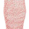 Curve Red Floral Ruched Midi Skirt -Deals Clothifyr Store 00100038858 ZM