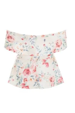 Curve Pink Floral Peplum Top -Deals Clothifyr Store 00100038859 ZB