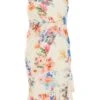 Curve Cream Floral Frill Midi Dress -Deals Clothifyr Store 00100038861 ZM