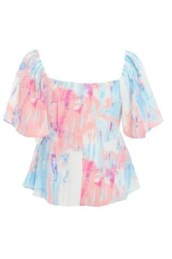 Curve Blue Marble Wrap Top 12 Curve Blue Marble Wrap Top -Deals Clothifyr Store 00100038864 ZB