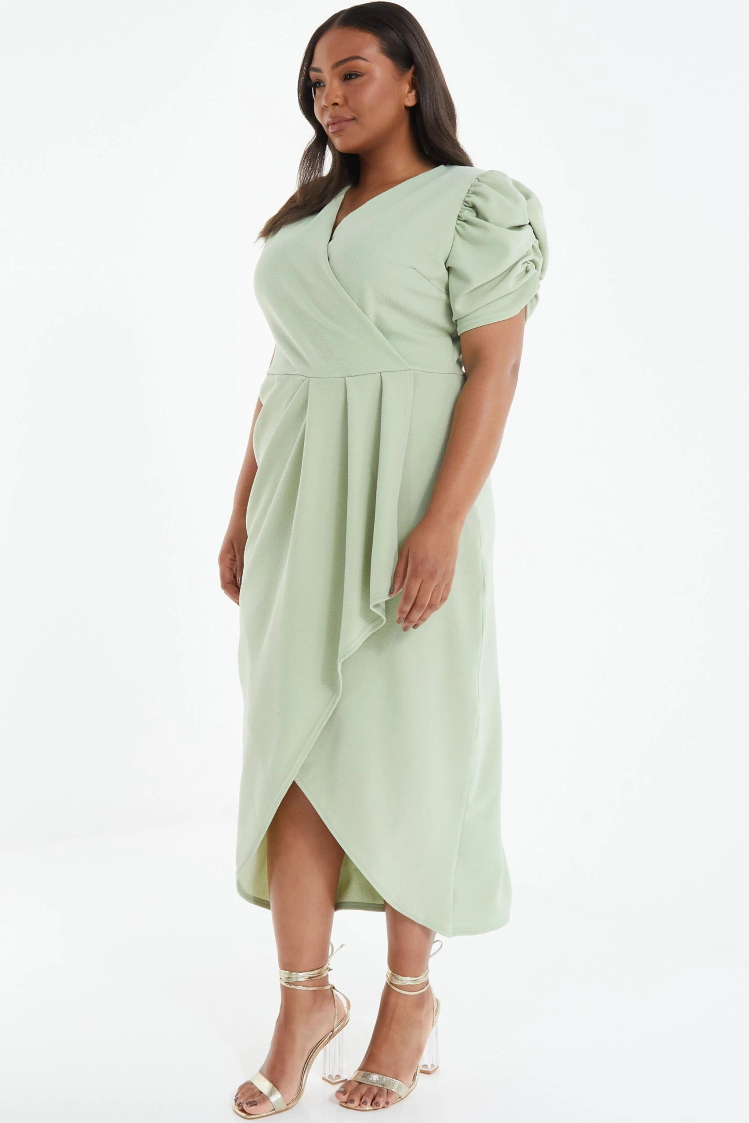 Curve Sage Wrap Midi Dress 5 Curve Sage Wrap Midi Dress - Image 3