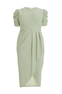 Curve Sage Wrap Midi Dress