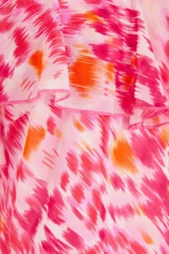 Pink Brush Stroke Print Bardot Top -Deals Clothifyr Store 00100038959 ZS