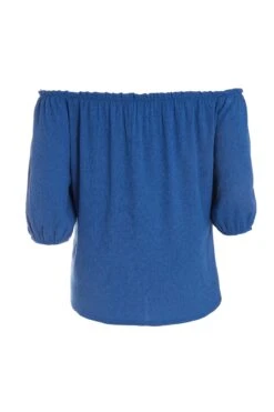 Curve Blue Bardot Crinkle Top -Deals Clothifyr Store 00100038989 ZB