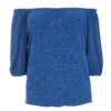 Curve Blue Bardot Crinkle Top -Deals Clothifyr Store 00100038989 ZM