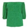 Curve Green Bardot Crinkle Top -Deals Clothifyr Store 00100038990 ZM