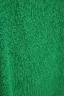 Curve Green Bardot Crinkle Top -Deals Clothifyr Store 00100038990 ZS