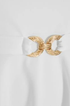 Curve Cream Frill Sleeve Peplum Top -Deals Clothifyr Store 00100038991 ZS