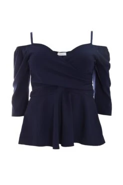 Curve Navy Peplum Top