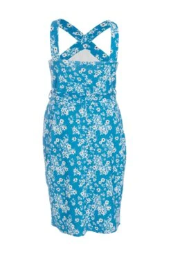 Blue Curve Ditsy Floral Midi Dress -Deals Clothifyr Store 00100039015 ZB