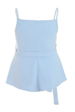 Curve Blue Strappy Tie Peplum Top 12 Curve Blue Strappy Tie Peplum Top -Deals Clothifyr Store 00100039017 ZB