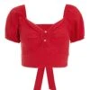 Red Cut Out Crop Top -Deals Clothifyr Store 00100039048 ZM