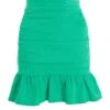 Jade Green Ruched Mini Skirt
