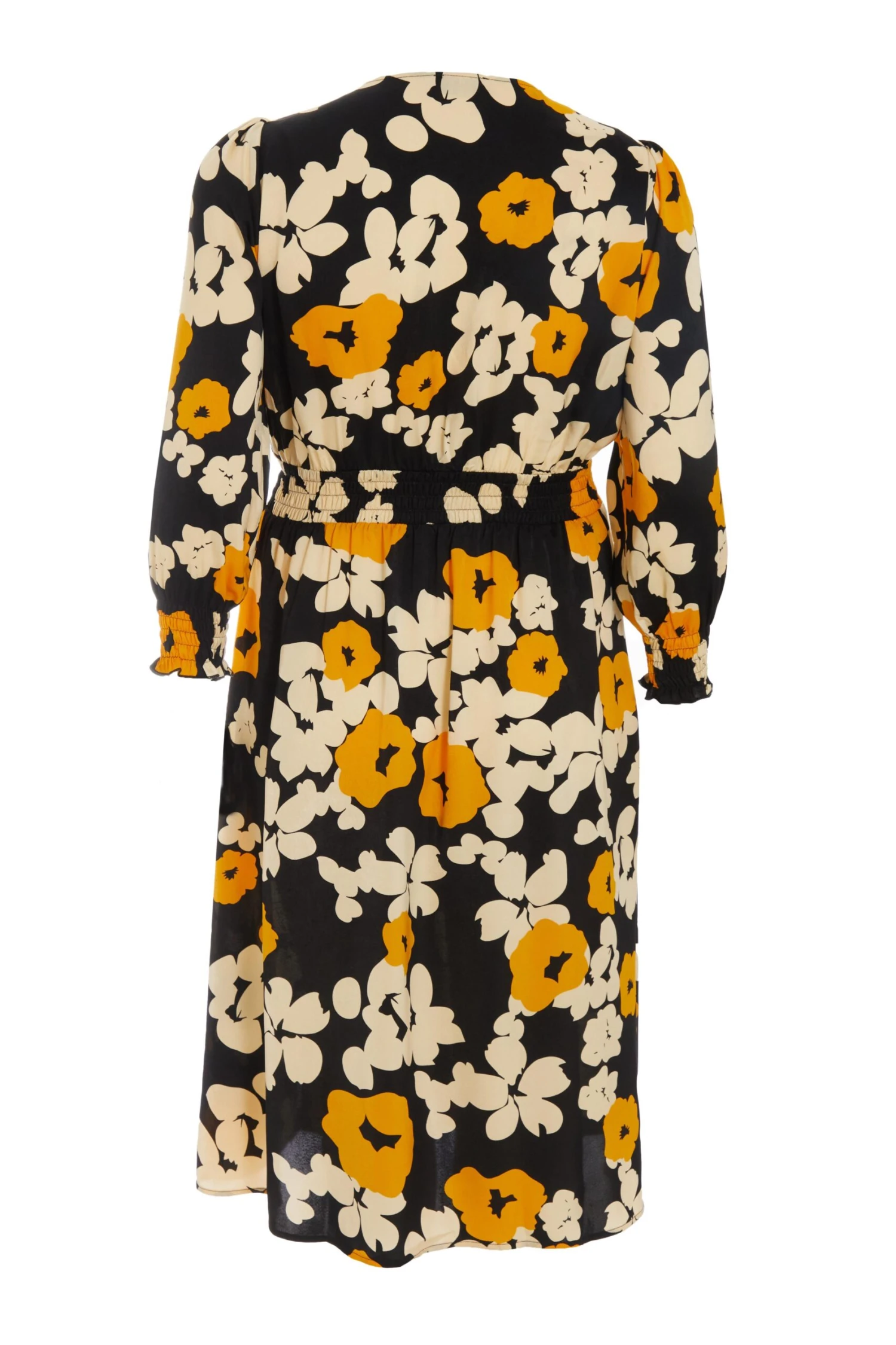 Curve Black Floral Wrap Midi Dress 7 Curve Black Floral Wrap Midi Dress - Image 5