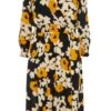 Curve Black Floral Wrap Midi Dress -Deals Clothifyr Store 00100039222 ZM