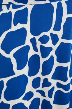 Curve Royal Blue Animal Print Warp Dress -Deals Clothifyr Store 00100039230 ZS