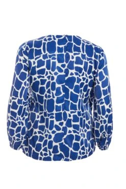 Curve Royal Blue Animal Print Wrap Top 12 Curve Royal Blue Animal Print Wrap Top -Deals Clothifyr Store 00100039231 ZB