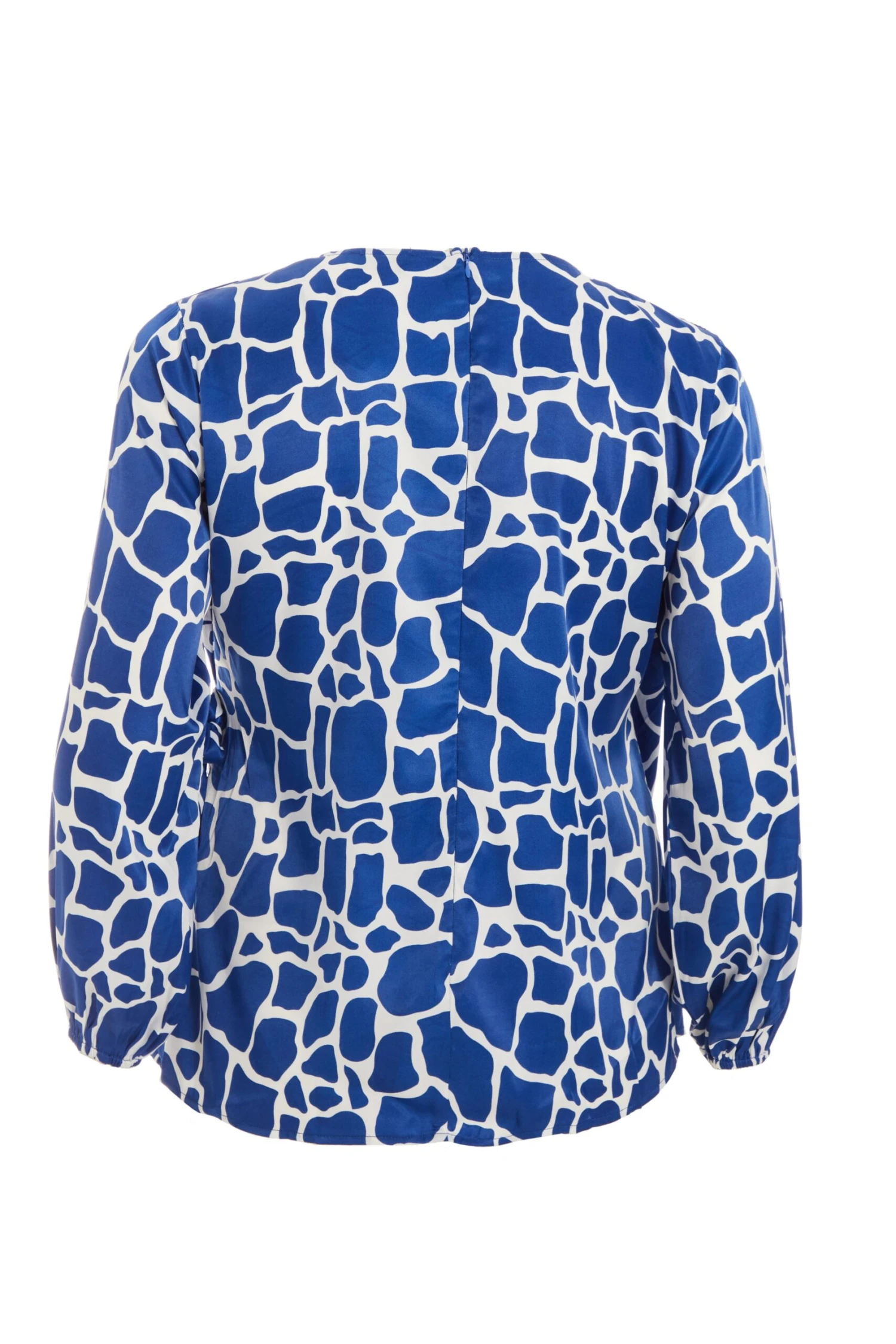 Curve Royal Blue Animal Print Wrap Top 7 Curve Royal Blue Animal Print Wrap Top - Image 5