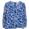 Curve Royal Blue Animal Print Wrap Top
