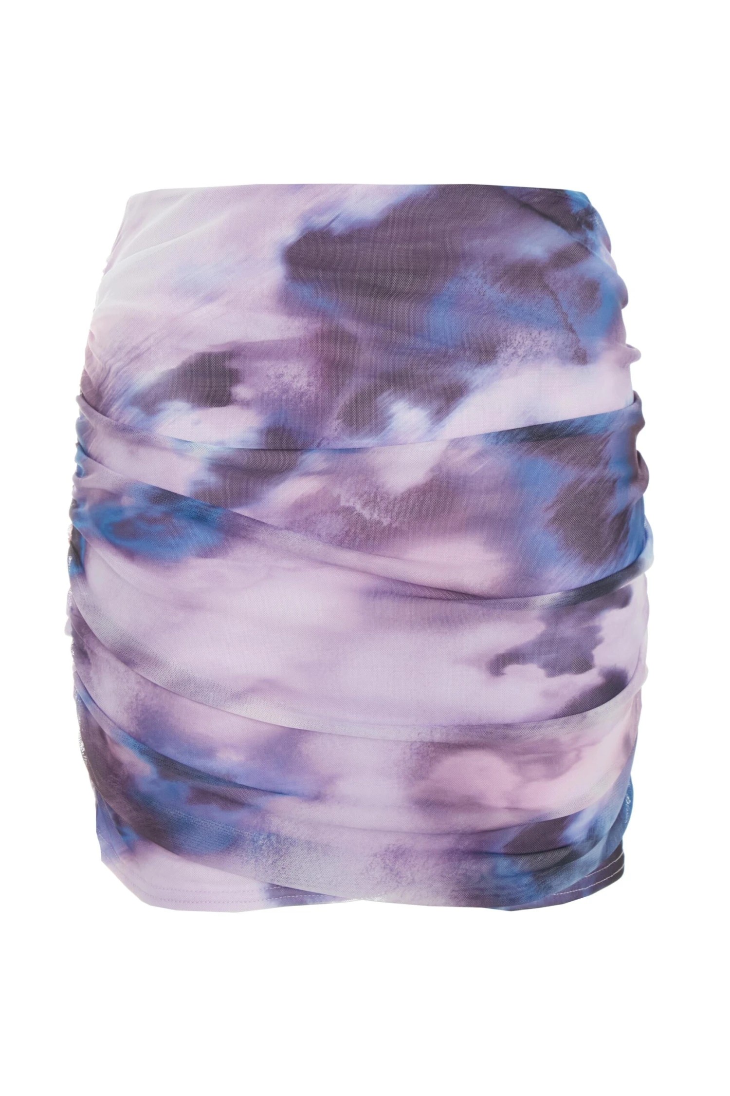 Purple Marble Print Mesh Ruched Mini Skirt 3 Purple Marble Print Mesh Ruched Mini Skirt