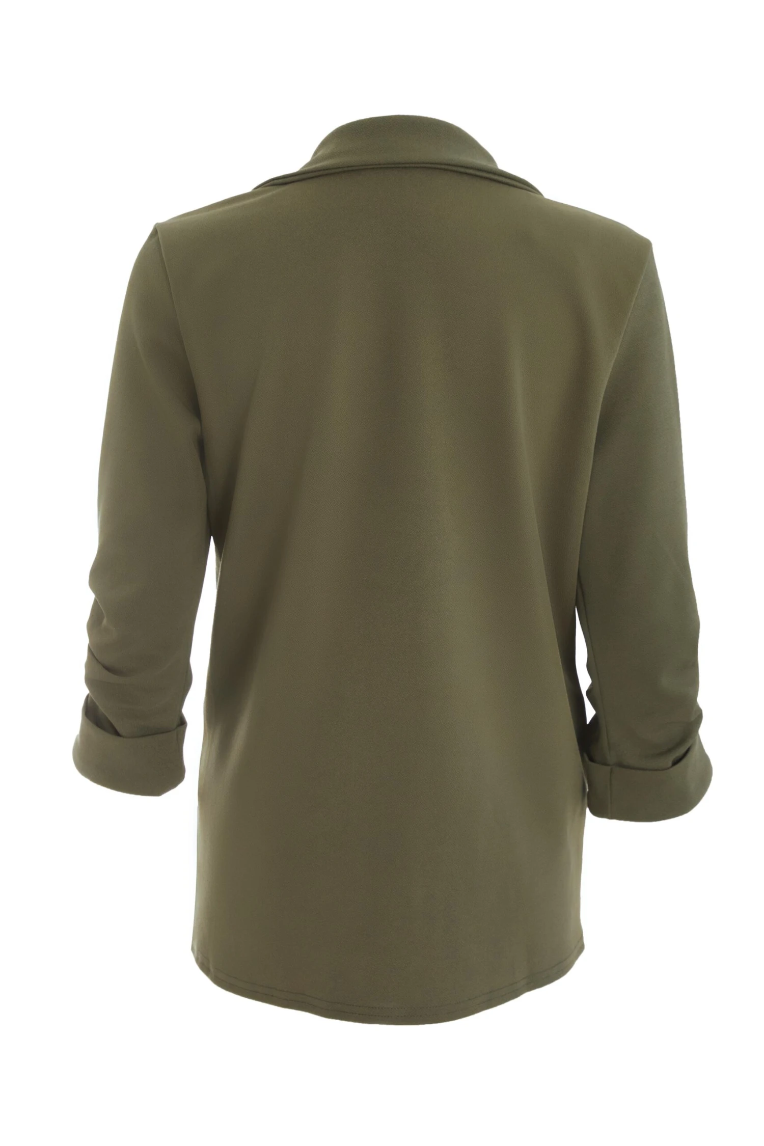 Petite Khaki Ruched Sleeve Blazer 4 Petite Khaki Ruched Sleeve Blazer - Image 2