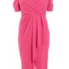 Curve Pink Wrap Midi Dress -Deals Clothifyr Store 00100039754 ZM